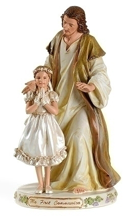 First Communion Statue of Girl with Christ