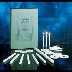 Candlelight Vigil Service Set with 425 Congregational Candles, 6 Usher Candles and 1 Celebrant Candl