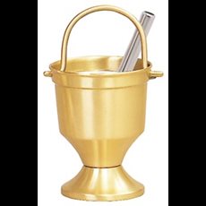 Holy Water Pot and Sprinkler - S/Bronze, B/Bronze, S/Brass or B/Brass Holy Water Pot and Sprinkler
