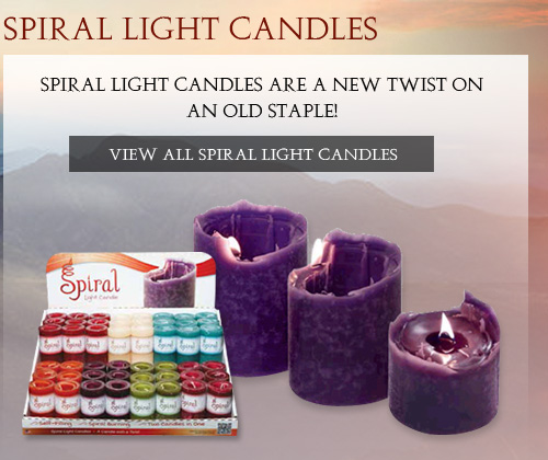 Spiral Light Self-Filling Candles with spiraling wick and self-extinguishing feature available from T. H. Stemper Co Spiral Light Self-Filling Candles