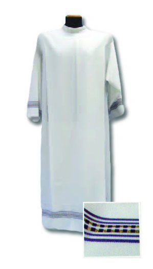 Poly/Wool Alb with Shoulder Zipper