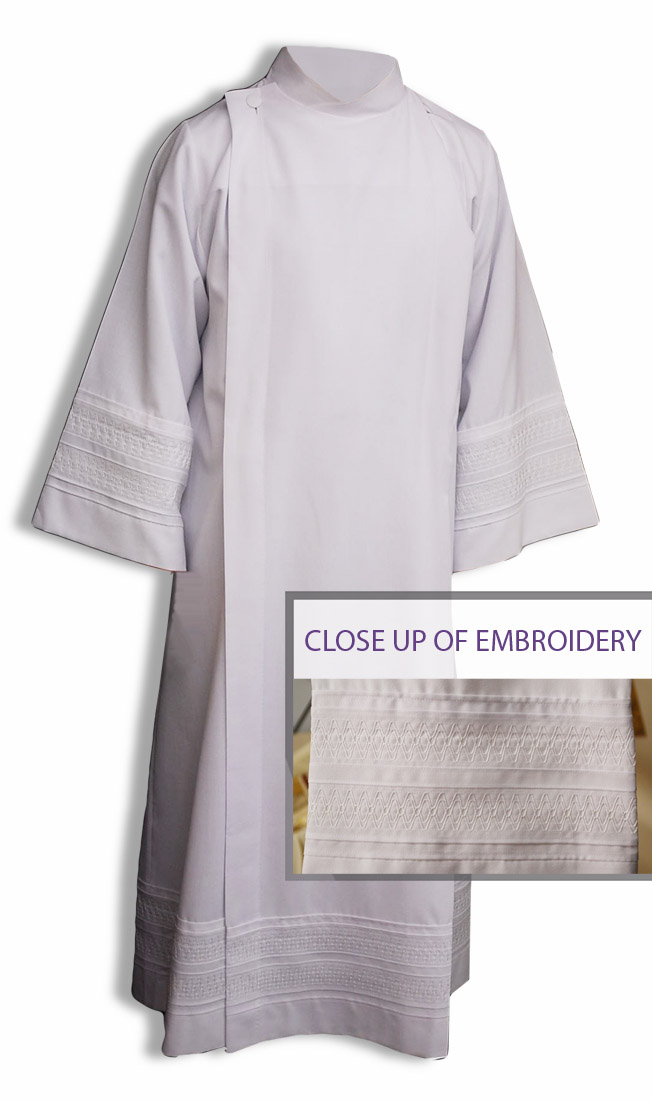 Washable Emboidered Coat Style Alb