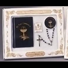 5pc Boy's Black Communion Set Gift Set