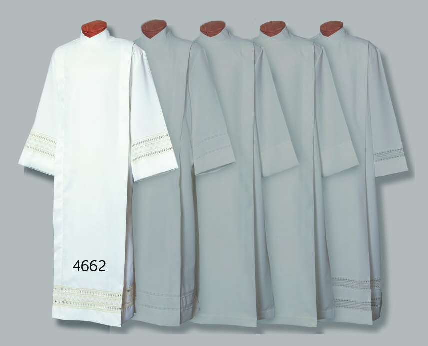Beau Veste Alb 4662 | Embroidered Front Wrap Alb | Clergy Albs