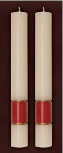 Gloria Burgundy Side Altar Candles 1-1/2" x 12"