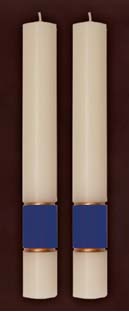 Gloria Dark Blue Side Altar Candles 1-1/2" x 12"