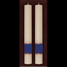 Gloria Dark Blue Side Altar Candles Gloria Dark Blue Side Altar Candles 1-1/2" x 12"