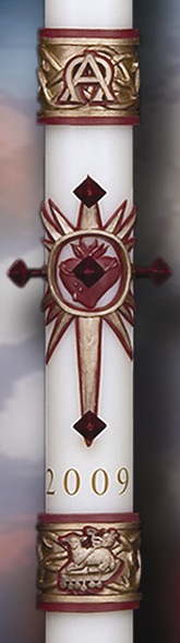 Sacred Heart Paschal Candle - 1-1/2 x 34