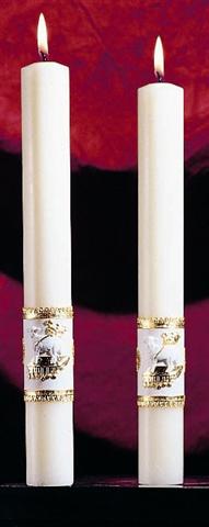 Ornamented Altar Candles - 1-1/2 x 12 (Pair)