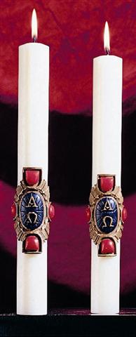 Christ Victorious Altar Candles - 1-1/2 x 12 (Pair)
