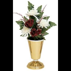 8 3/4" Vase with Aluminum Liner - Satin Bronze, Polished Brass or Satin Brass Vase