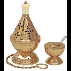 Censer and Boat - S/Bronze, B/Bronze or Gold Plated Censer and Boat