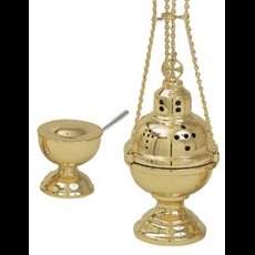 Censer and Boat - S/Brass, B/Brass or Gold Plated Censer and Boat