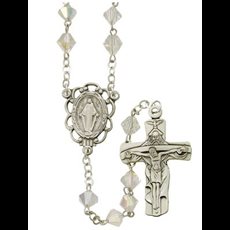 Tin Cut Crystal/Sterling Rosary
