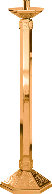 48" High Polish Bronze Paschal Candlestick