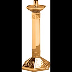 28" High Polish Bronze Paschal Candlestick 28" High Polish Bronze Paschal Candlestick