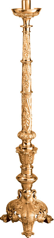 48" High Polish Bronze Finish Paschal Candlestick