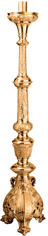 76" High Polish Bronze Finish Paschal Candlestick