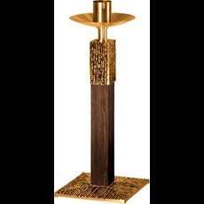 28" High Polish Bronze Finish Paschal Candlestick w/Wood Shaft 28" High Polish Bronze Finish Paschal Candlestick w/Wood Shaft