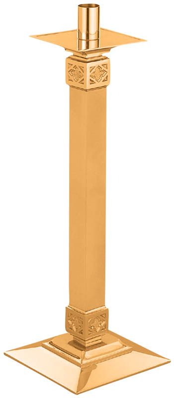 28" High Polish Bronze Paschal Candlestick