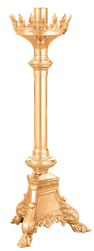 28" High Polish Bronze Paschal Candlestick