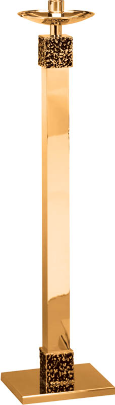 48" High Polish Bronze Paschal Candlestick