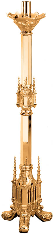 44" High Polish Bronze Paschal Candlestick