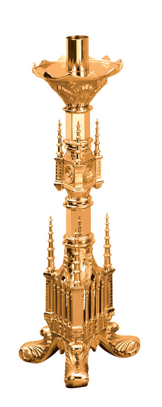 28" High Polish Bronze Paschal Candlestick