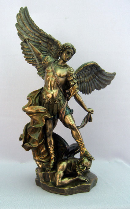 14" Bronzed Resin St. Michael
