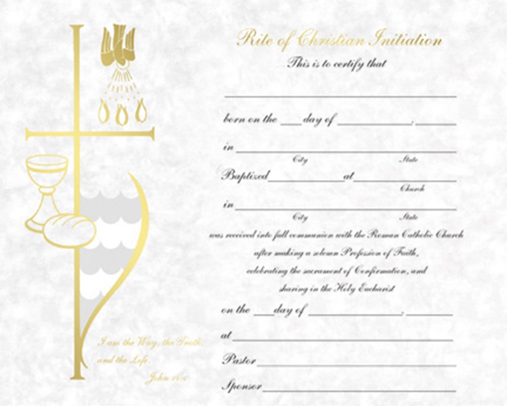 RCIA Certificate T. H. Stemper Co.