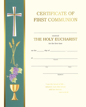 1St Communion Cert