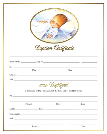 Baptism Certificate