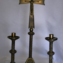 See our brass & bronze Refinishing work like crosses & candlestick holders before restoration