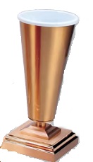 Tiered-Base Gold Floral Vase