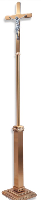 Bronze Processional Crucifix on Pedestal
