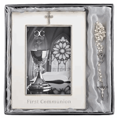 Communion Rosary and Frame Gift Set SKU 19911