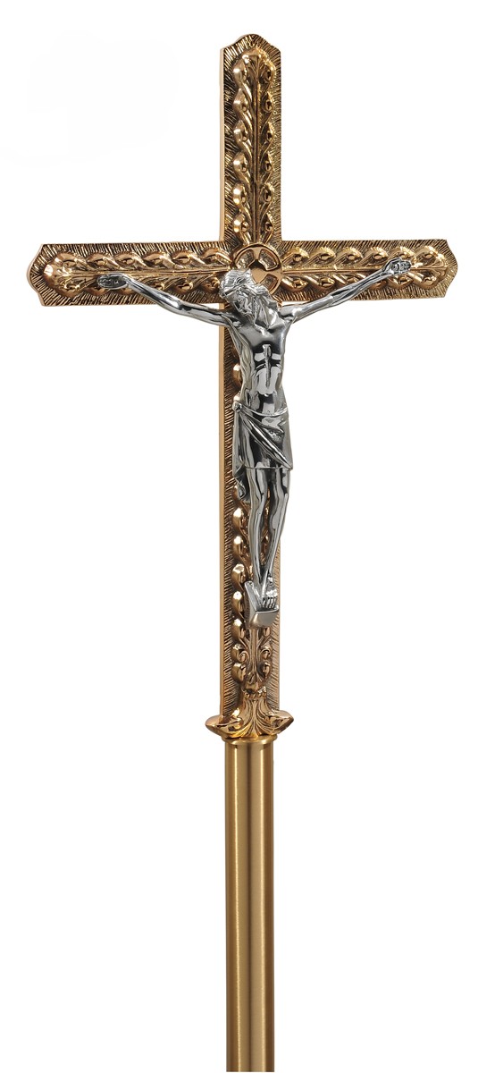 Bronze Processional Cross with Cast Aluminum Corpus