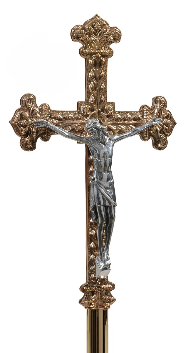 Bronze Processional Cross with Cast Aluminum Corpus
