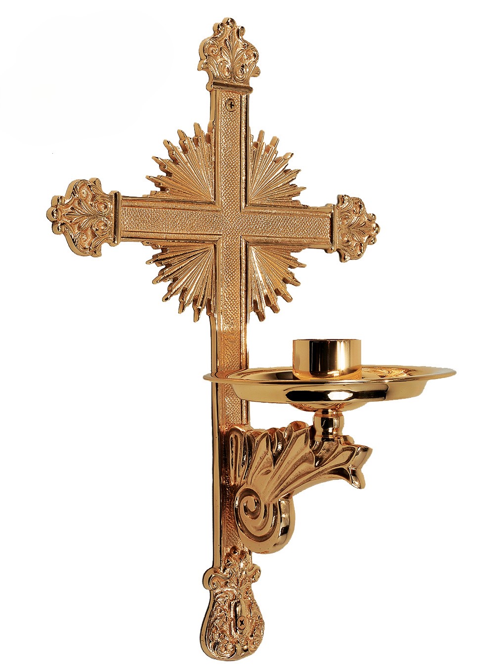 Decorative Wall-Mounted Cross with Candle Cup