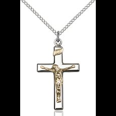 Two-Tone GF/SS Crucifix Pendant SKU 2291GF/SS/18SS