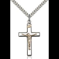 Two-Tone GF/SS Crucifix Pendant SKU 2293GF/SS/24S