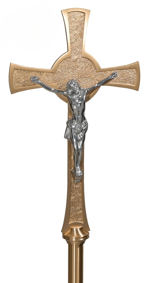 Processional Cross with Cast Aluminum Corpus