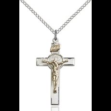 Two-Tone GF/SS St. Benedict Crucifix Pendant SKU 2625GF/SS/18SS