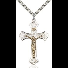 Two-Tone GF/SS Crucifix Pendant SKU 2642GF/SS/24S