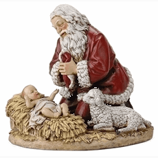 8" Kneeling Santa Figure SKU 26781