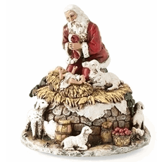 Kneeling Santa with Jesus Musical SKU 26783