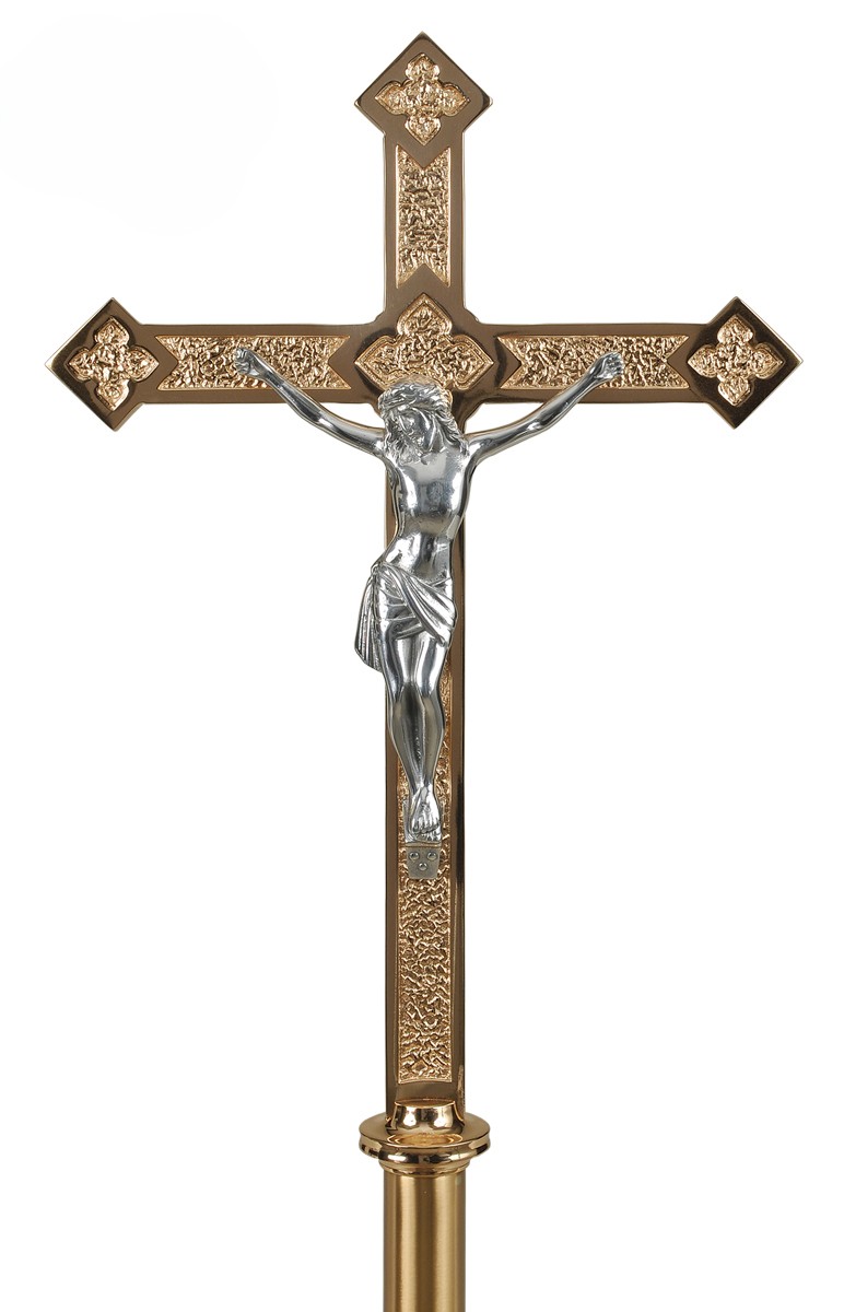 Bronze Processional Cross with Cast Aluminum Corpus