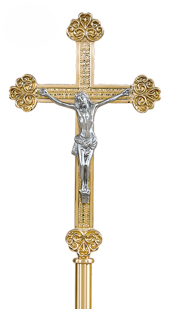 Bronze Processional Cross with Cast Aluminum Corpus
