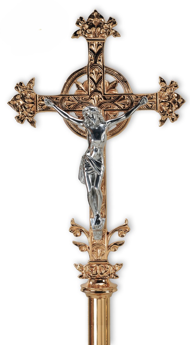 Bronze Processional Cross with Cast Aluminum Corpus