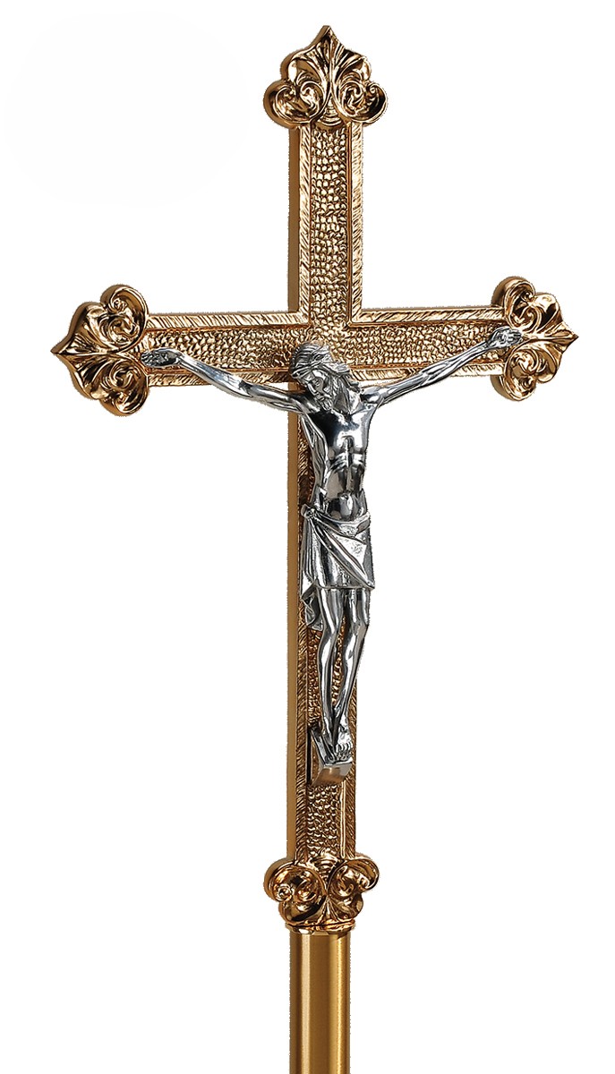 Bronze Processional Cross with Cast Aluminum Corpus